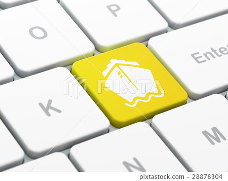 Tourism concept: Ship on computer keyboard 28878304