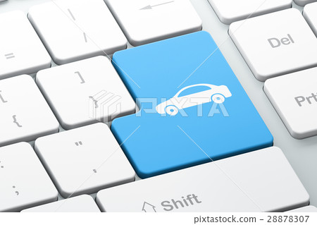 Travel concept: Car on computer keyboard 28878307