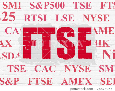 Stock market indexes concept: FTSE on wall Stock market indexes concept: FTSE on wall 28878967