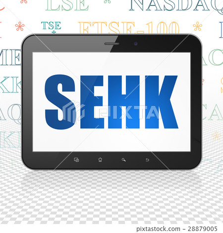 Stock market indexes concept: Tablet Computer with Stock market indexes concept: Tablet Computer with 28879005