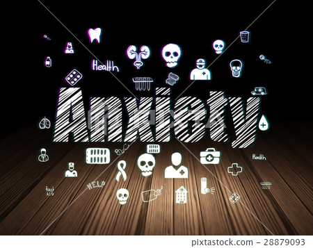 Health concept: Anxiety in grunge dark room 28879093