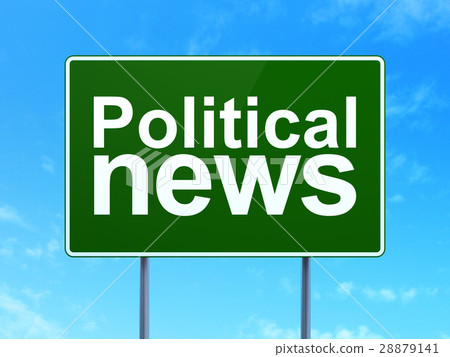 News concept: Political News on road sign 28879141