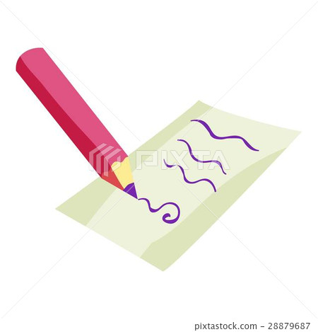 Paper and pencil icon, cartoon style 28879687