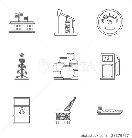 Petroleum icons set, outline style 28879727