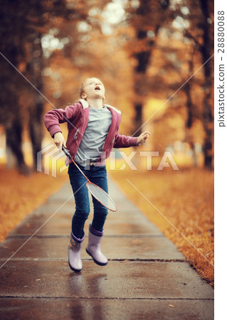 Autumn portrait of a girl 6 years old, in a jacket 28880088