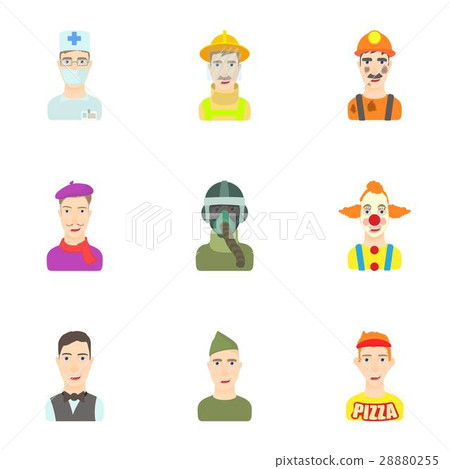 Profession icons set, cartoon style Profession icons set, cartoon style 28880255