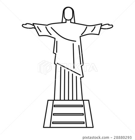 Statue Of Jesus Christ Rio De Janeiro Icon Stock Illustration