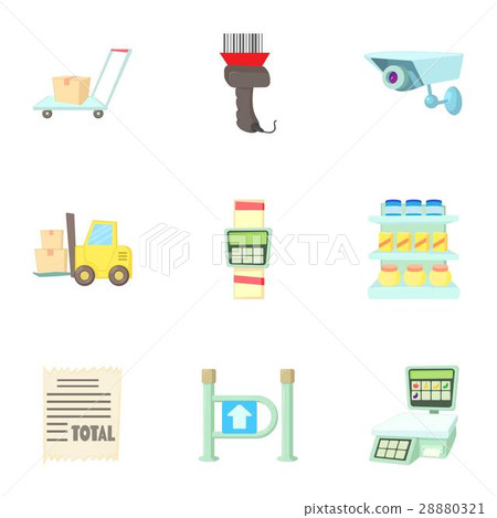 Store icons set, cartoon style Store icons set, cartoon style 28880321