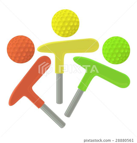 Golf emblem icon, cartoon style 28880561