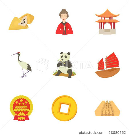 China Republic icons set, cartoon style China Republic icons set, cartoon style 28880562