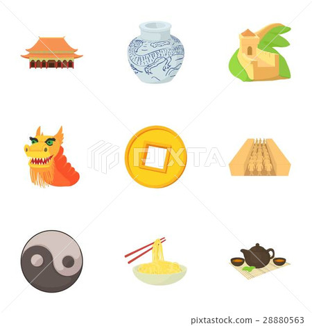 Country of China icons set, cartoon style 28880563