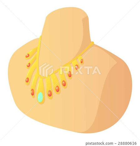 Beautiful necklace icon, cartoon style Beautiful necklace icon, cartoon style 28880616