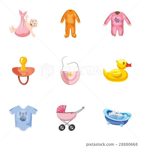 Baby icons set, cartoon style Baby icons set, cartoon style 28880668
