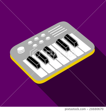 Electronic piano icon, flat style Electronic piano icon, flat style 28880670