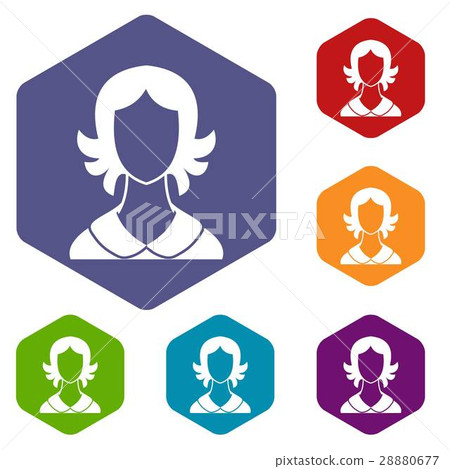 Woman icons set 28880677