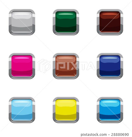 Click internet button icons set, cartoon style 28880690
