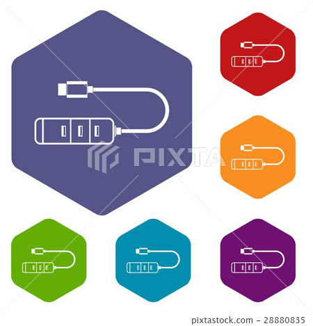 USB adapter connectors icons set - Stock Illustration [28880835] - PIXTA