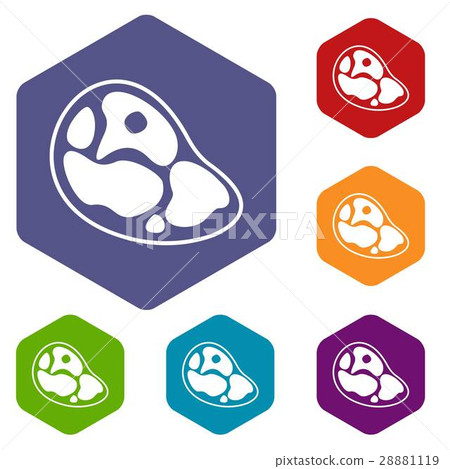 Steak icons set 28881119