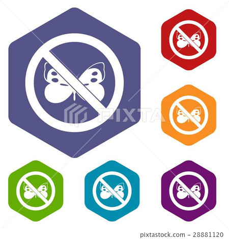 No butterfly sign icons set 28881120