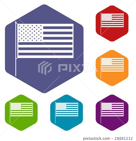 American flag icons set American flag icons set 28881212