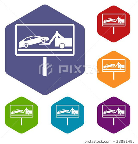 No parking sign icons set 28881493