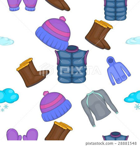 Winter clothes pattern, cartoon style Winter clothes pattern, cartoon style 28881548