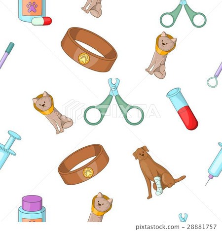Treatment of animals pattern, cartoon style 28881757