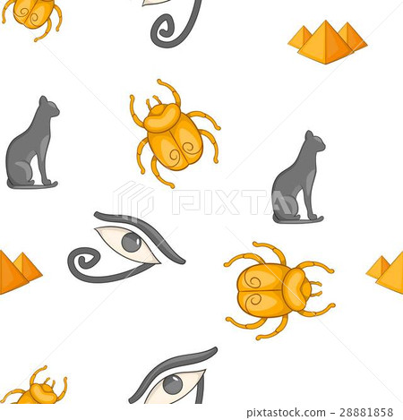 Egyptian symbols pattern, cartoon style Egyptian symbols pattern, cartoon style 28881858
