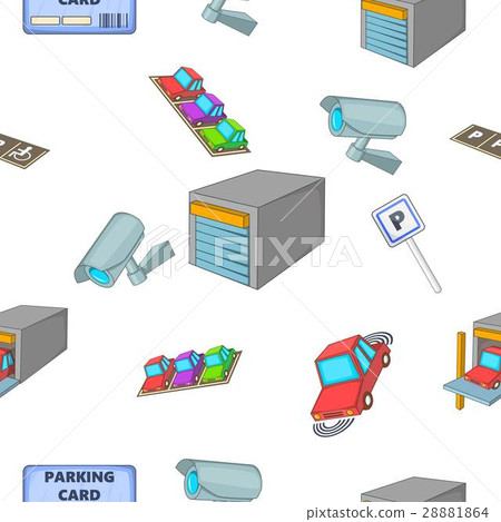 Parking car pattern, cartoon style Parking car pattern, cartoon style 28881864