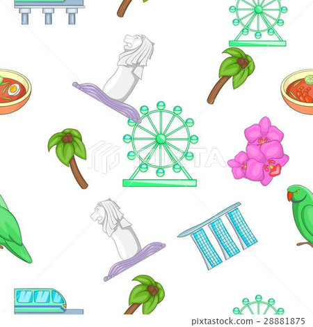 Country Singapore pattern, cartoon style Country Singapore pattern, cartoon style 28881875