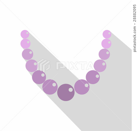 Pearl necklace icon, flat style - Stock Illustration [28882095] - PIXTA