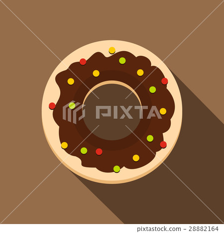 Chocolate donut icon, flat style Chocolate donut icon, flat style 28882164