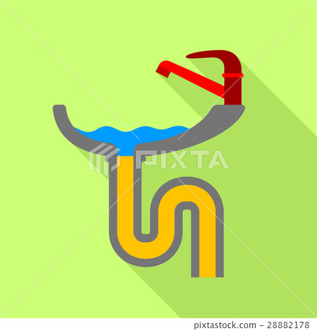 Bathroom sink icon, flat style 28882178