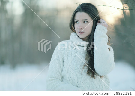 Frosty portrait of brunette 28882181