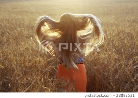 blonde with long hair in the summer happiness blonde with long hair in the summer happiness 28882531