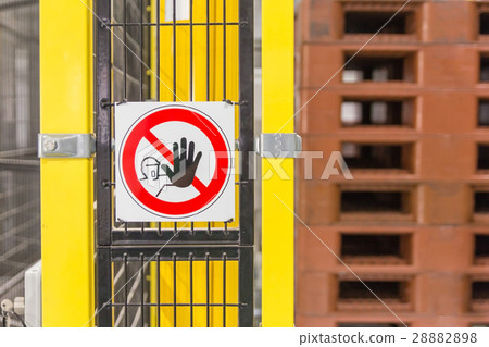no entry round sign on machine as background no entry round sign on machine as background 28882898