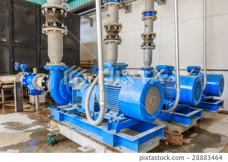 Large industrial water treatment and boiler room. 28883464