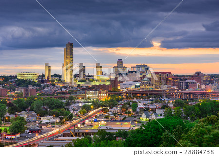 图库照片 albany new york skyline