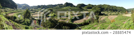 Nara·Asuka村，“Inada rice terrace（Inarubi no Tanada）”的早秋（日本100個水稻梯田） 28885474