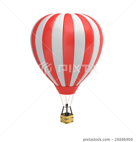 3d rendering of a red and white hot air balloon - Stock Illustration ...