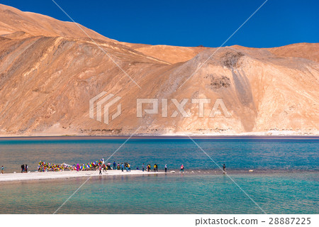 Pangong Lake against blue sky    28887225