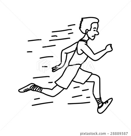 male runner - vector illustration sketch  28889387