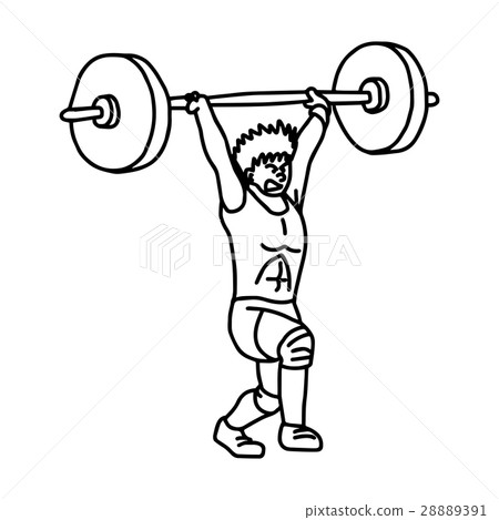 Weight-lifting - vector illustration sketch  28889391