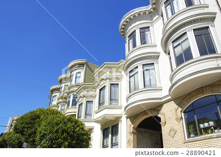 San Francisco colorful victorian style house San Francisco colorful victorian style house 28890421