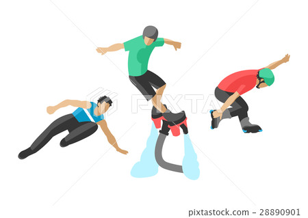 Vector drawing jumping extremesilhouettes Vector drawing jumping extremesilhouettes 28890901