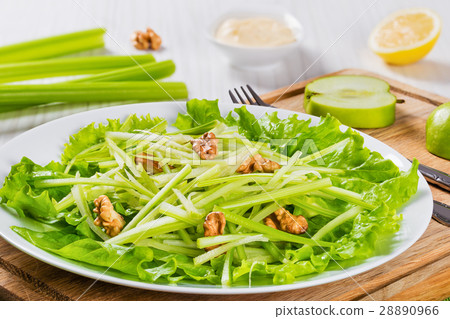 Waldorf Salad with walnuts, green apple and celery 28890966