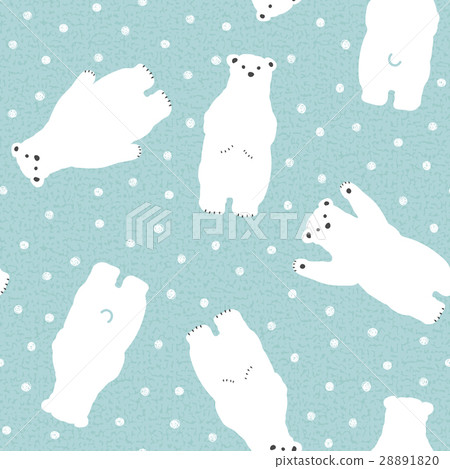 Cute white bear seamless pattern Cute white bear seamless pattern 28891820