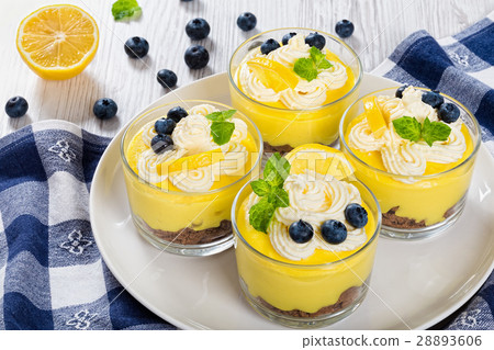 Lemon Blueberry cheesecake in glass Lemon Blueberry cheesecake in glass 28893606