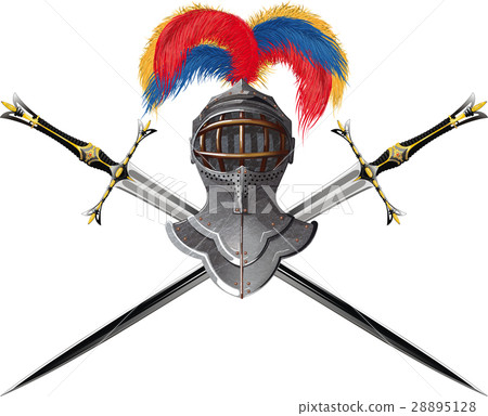 Helmet and crossed swords 28895128