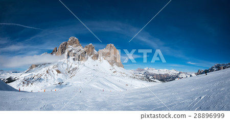 Ski resort in Dolomites, Italy 28896999